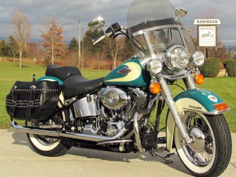 2009 Harley-Davidson Heritage Softail Classic FLSTC   - Fishtail Ex - Turquoise / Antique White - $41 Week